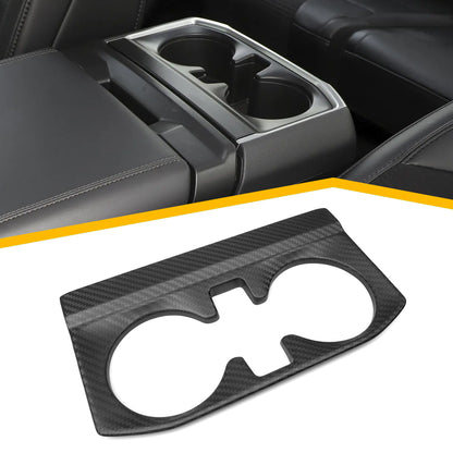 Real Carbon Fiber Rear Cup Holder Frame Cover Interior Accessories For Ford F150 Raptor 2024+