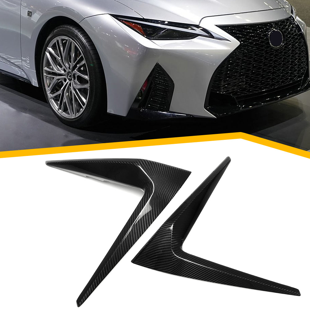 Real Carbon fiber Front Grille Fog Light Side Trims For Lexus IS300 IS350 IS500 F-Sport 2021+