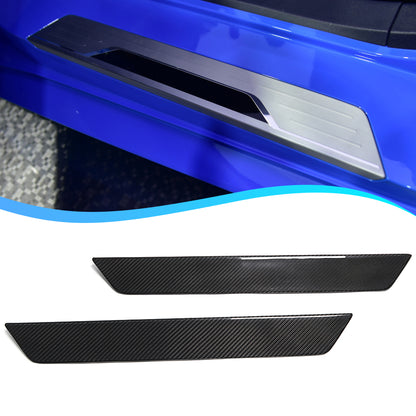 For Chevrolet Corvette C8 Stingray Z06 Z51 2020-2024 Interior Door Sill Protector Panel Dry Carbon Fiber