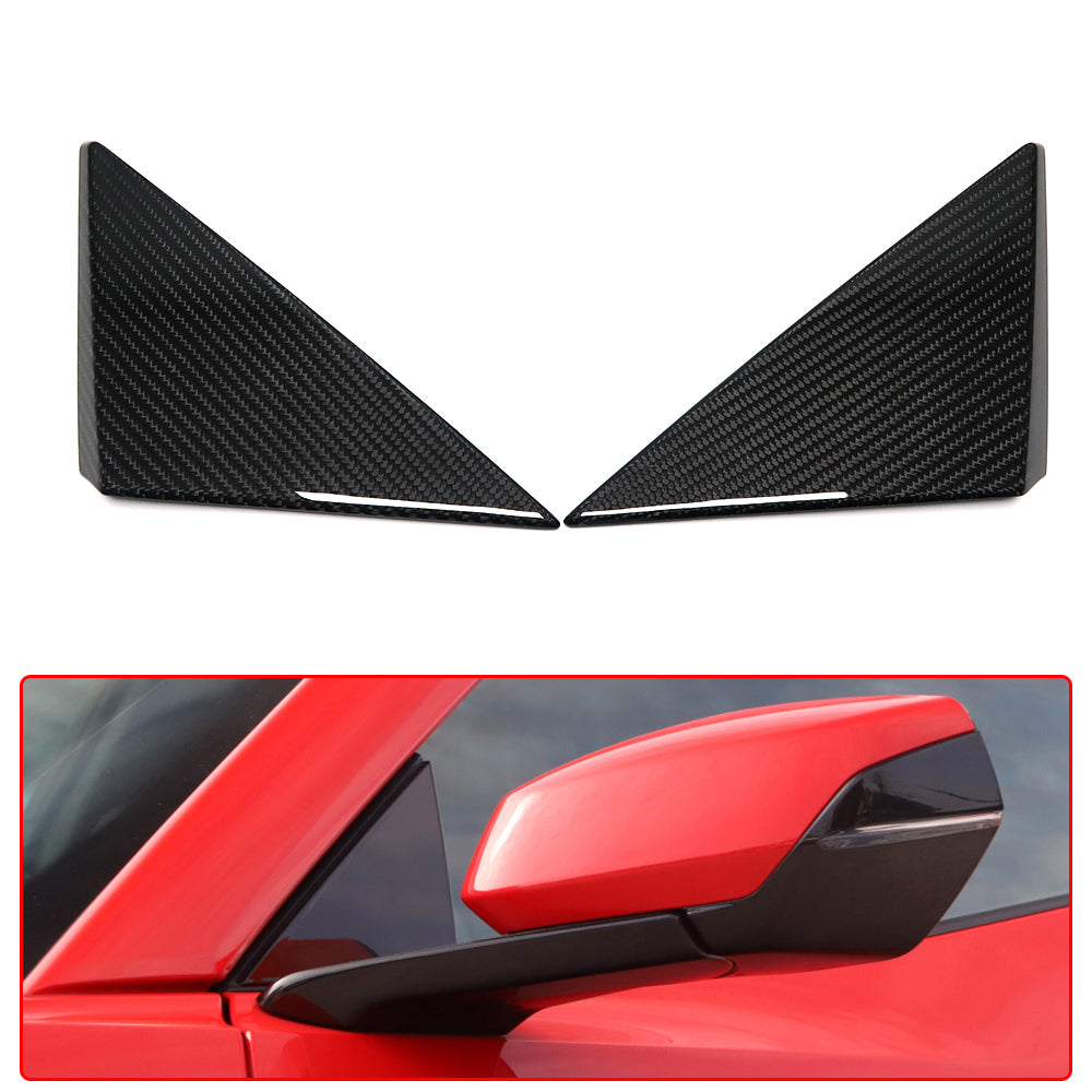 For Chevrolet Corvette C8 Stingray 2020-2023 Front Window Triangle Panel Trim Dry Carbon Fiber Exterior Accessories