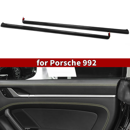 For Porsche 992 911 S/T Turbo S Carrera Targa 4S GTS GT3 RS Dakar 2020+ Interior Door Panel Cover Trim Dry Carbon Fiber Car Accessories