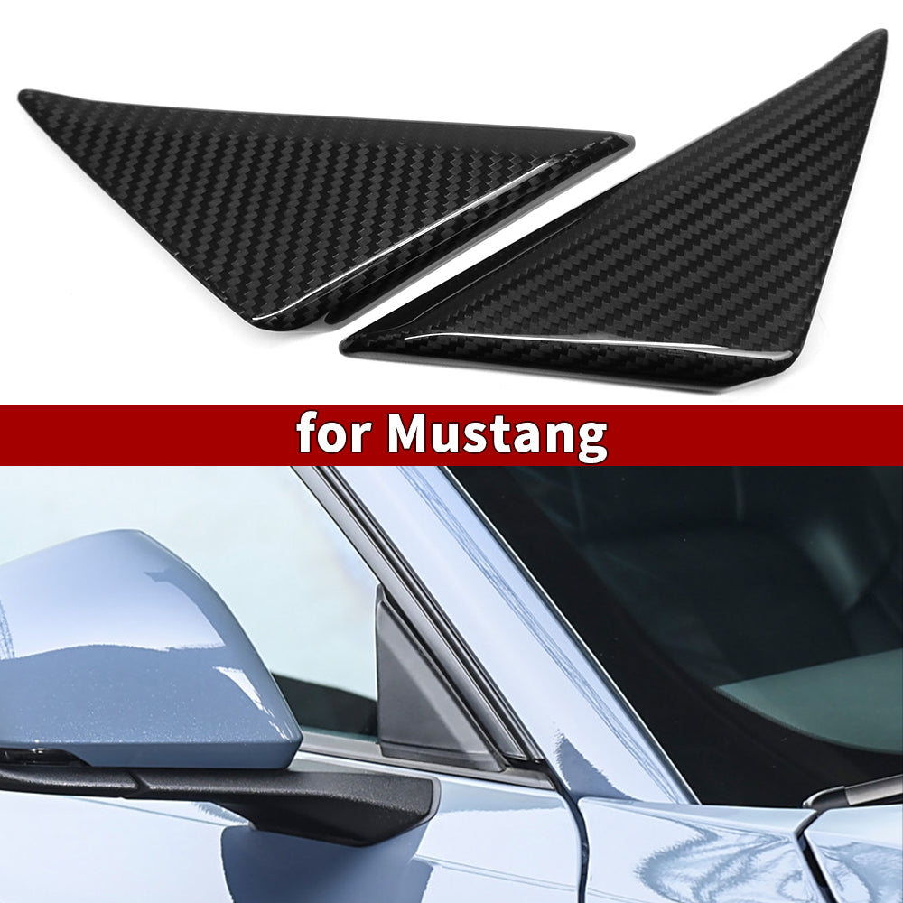 For Ford Mustang S650 GT Dark Horse Ecoboost 2024+ A Pillar Front Trangle Panel Cover Dry Carbon Fiber