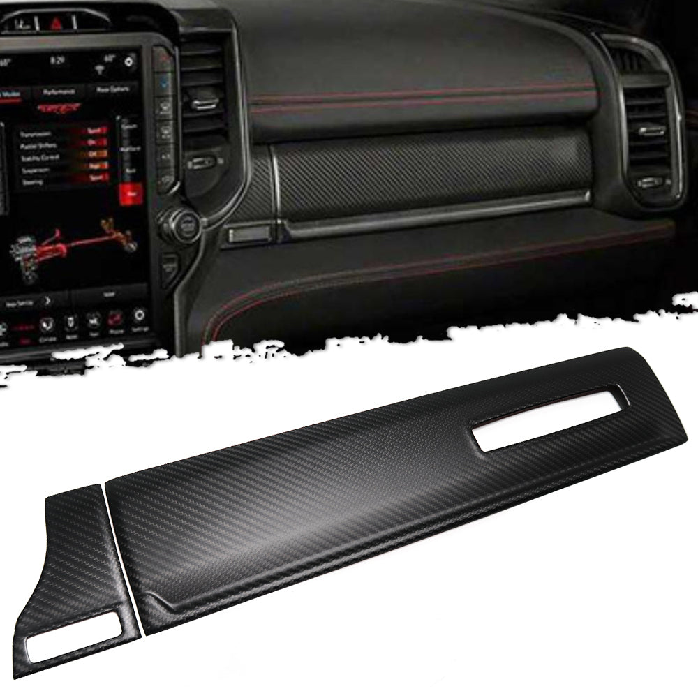 Real Carbon Fiber Passenger Glove Box Cover Trim For Dodge Ram 1500 TRX Limited Laramie Rebel 2019-2023