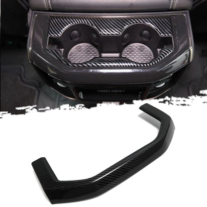 Real Carbon Fiber Rear Seat Cup Holder Storage Cover For Dodge Ram 1500 TRX Limited Rebel Longhorn Tradesman 2019-2023