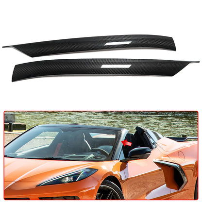 For Chevrolet Corvette C8 Stingray Convertible Coupe Z51 Z06 2020-2024 Car Pillar Posts Door Window Trim Cover Carbon Fiber Exterior Parts