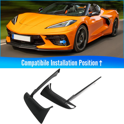 For Chevrolet Corvette C8 Stingray Z06 Z51 2020-2024 Front Bumper Splitter Panel Dry Carbon Fiber Exterior Trim