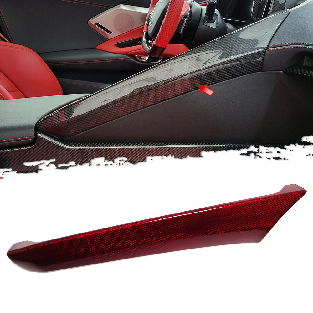 For Chevrolet Corvette C8 Z06 Z51 2020-2024 Passenger Side Console Panel Cover Real Carbon Fiber Interior Accessories