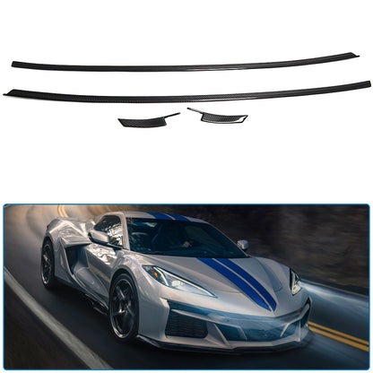 For Chevrolet Corvette C8 Stingray Z06 Z51 2020-2024 Side Window Sill Molding Strip Trim Dry Carbon Fiber Car Accessories