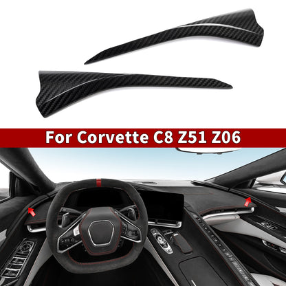 For Chevrolet Corvette C8 Stingray Z06 Z51 2020+Door Window Side Strips Trim Cover Dry Carbon Fiber Car Accessories