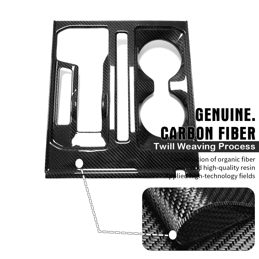 For Ford F-150 F150 F250 F350 Raptor Lariat Limited XLT 2021+ Center Console Gear Shift Cover Frame Real Carbon Fiber Trim