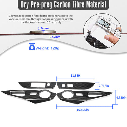 Dry Carbon Fiber 4PCS Window Lift Switch Panel Cover Trim For Toyota GR Corolla GZEA14 2023 2024 2025 2026