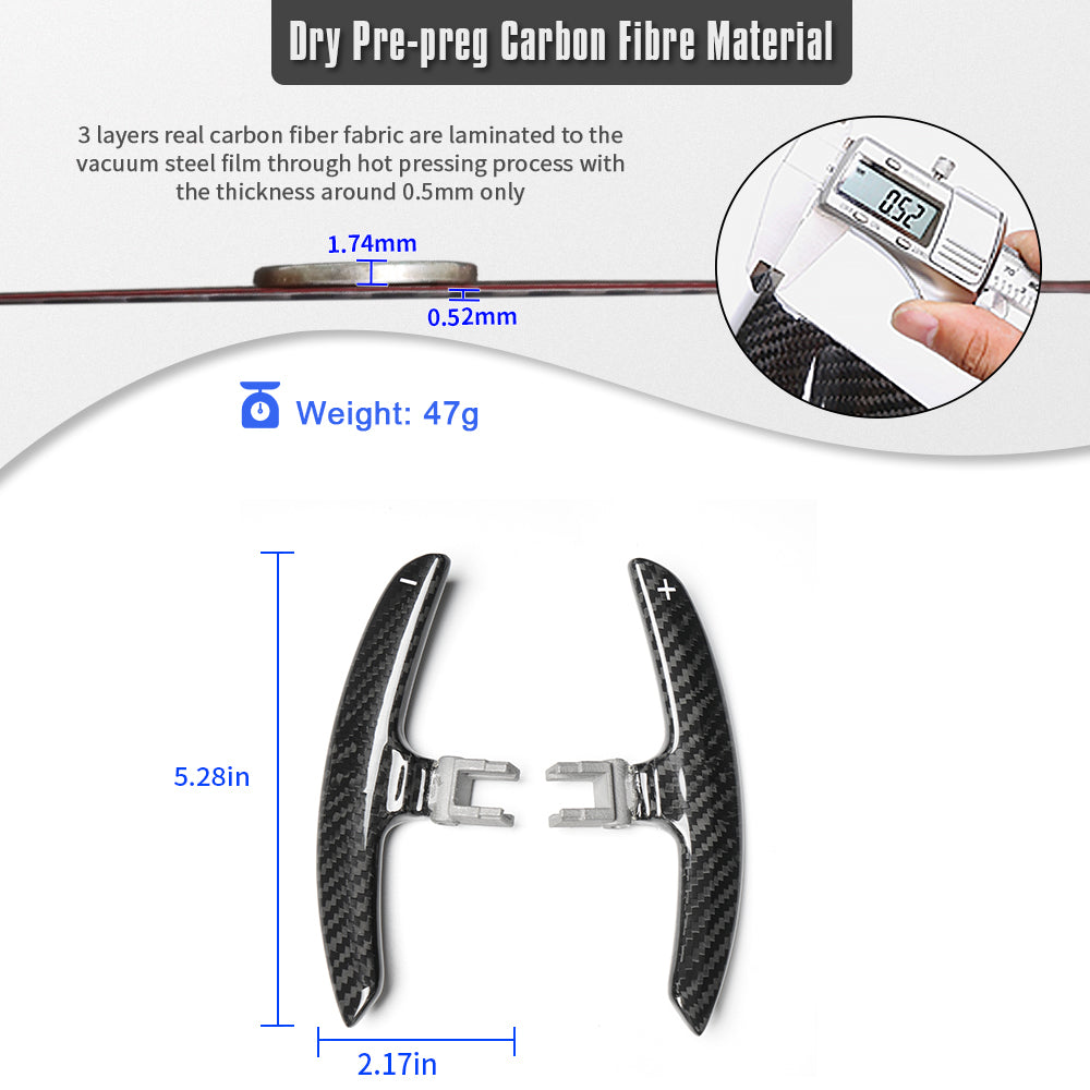 Paddle Shifters Extension for Lexus LC LC500 LC500h Z100 Coupe Convertible 2018+ Genuine Carbon Fiber