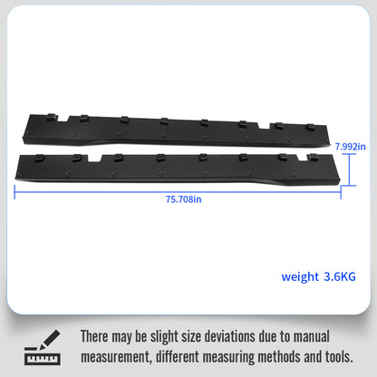 RTR Style Side Skirts, ABS Plastic Side Skirts Extension Splitter Lip For Ford Mustang S650 Dark Horse GT 2024 2025