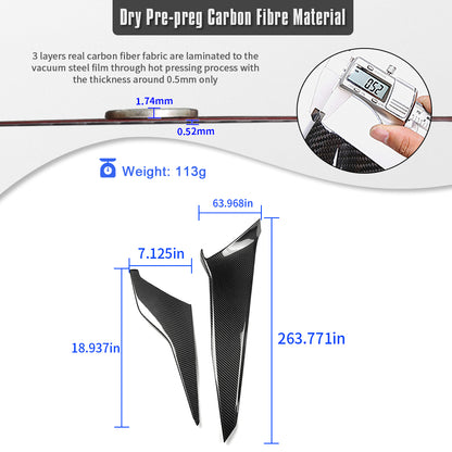 Pregreg Carbon Fiber For Corvette C8 2026+ Interior Center Console Gear Shift Side Panel 2PCS