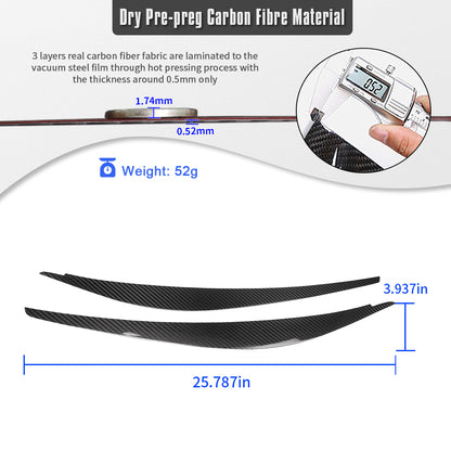 Dry Carbon Fiber Headlight Eyebrow Trim For Toyota GR Yaris Hatchback 2025 2026, Front Headlamp Bezel Decals