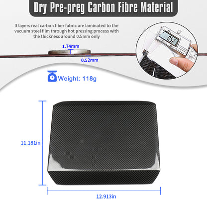 Real Carbon Fiber Center Console Armrest Cover Trim For Tesla Cybertruck 2024 2025