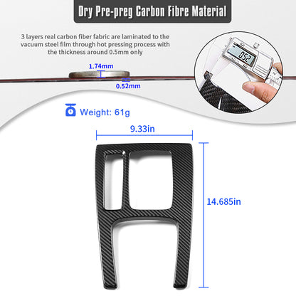 Dry Carbon Fiber Gear Shift Panel Cover Trim For Honda Civic Type R FL5 2023 2024 2025 2026, Center Console Shift Overlay