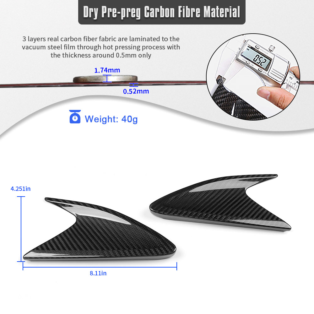 Real Dry Carbon Fiber Front Light Headlight Corner Cover Panel for LC500 LC500h Z100 Coupe Convertible 2018-2026