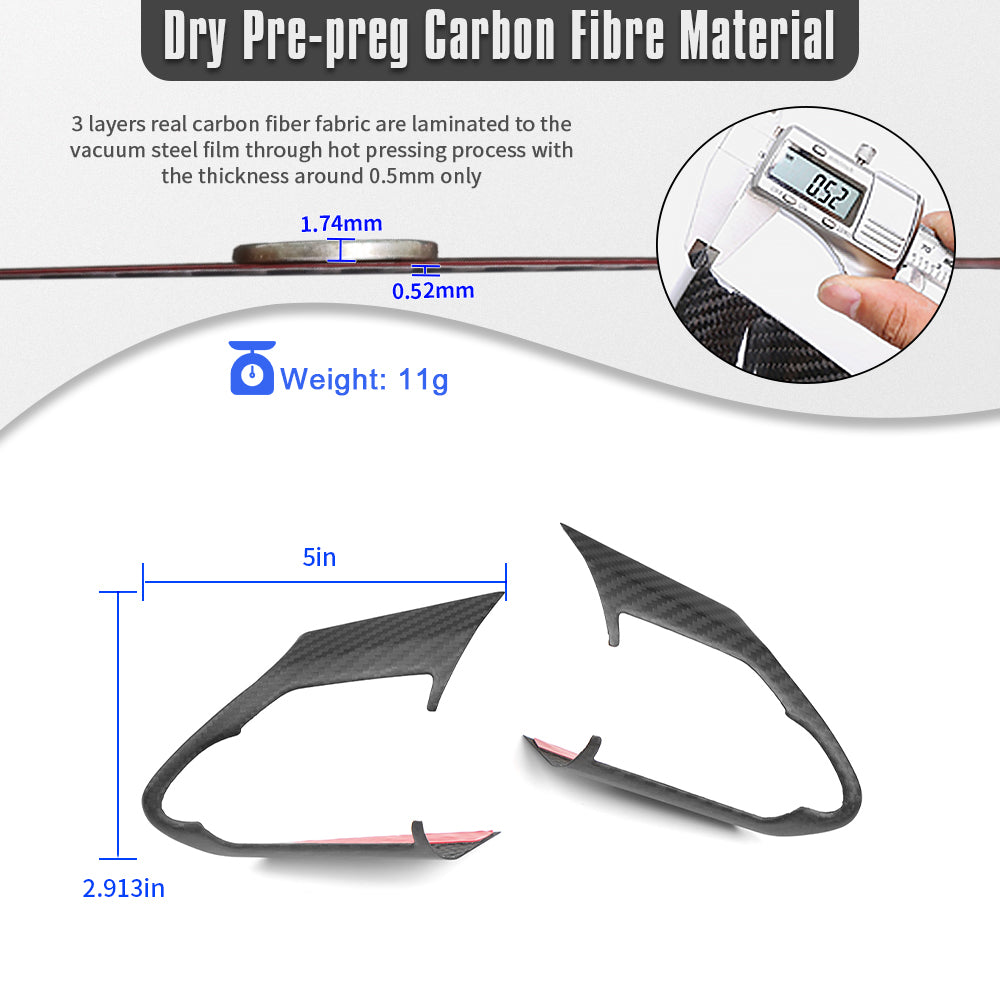 Real Dry Carbon Fiber Steering Wheel Button Frame Trim for Toyota GR Corolla GZEA14 Morizo Core Circuit 2023-Present