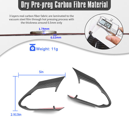 Real Dry Carbon Fiber Steering Wheel Button Frame Trim for Toyota GR Corolla GZEA14 Morizo Core Circuit 2023-Present
