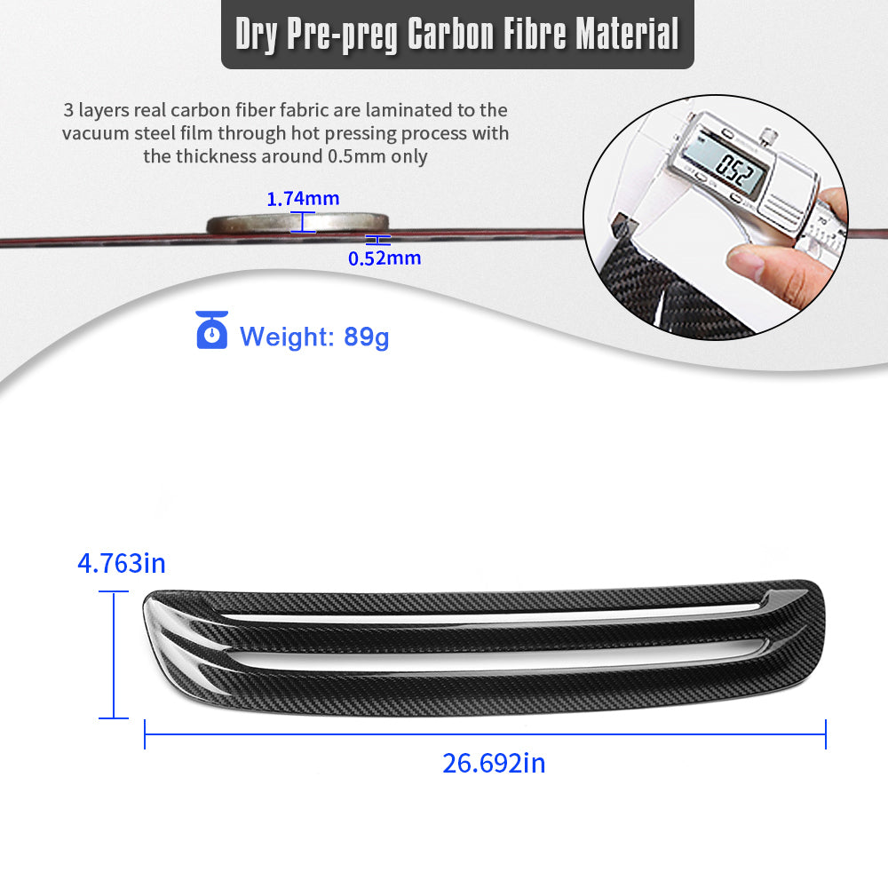 Dry Carbon Fiber Front Hood Vent Cover For Honda Civic Type R FL5 2023 2024 2025 2026, Exterior Trim