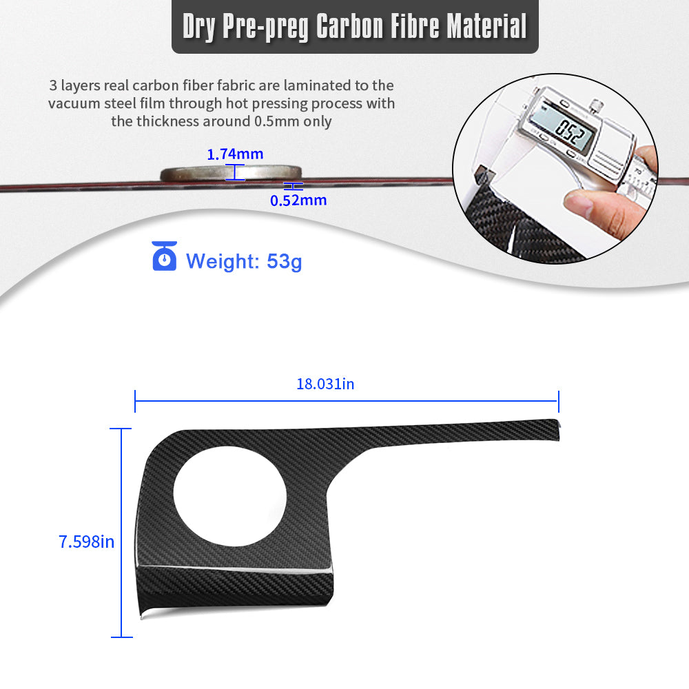 Dry Carbon Fiber Driver Side Vent Outer Frame For Toyota GR Yaris Hatchback 2025 2026, Speedometer Upper Trim Panel Cover