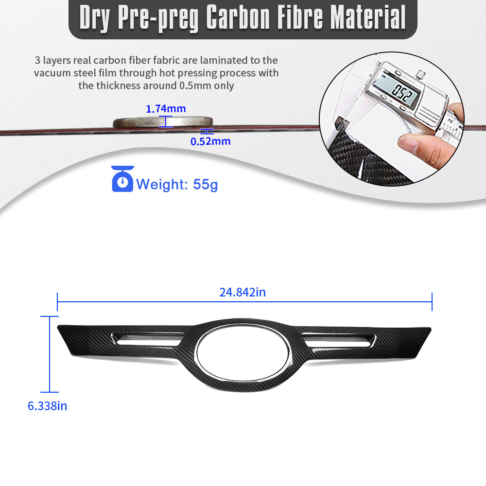 Real Dry Carbon Fiber Front Grille Emblem Bezel Trim for Toyota GR Corolla GZEA14 Morizo Circuit Core 2023 2024 2025 2026