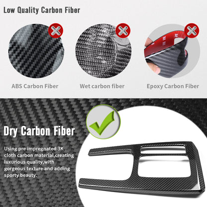 Dry Carbon Fiber Gear Shift Panel Cover Trim For Honda Civic Type R FL5 2023 2024 2025 2026, Center Console Shift Overlay