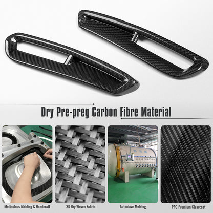 Dry Carbon Fiber Rear Bumper Reflectors Cover Trim for Honda Civic FL5 Type R 2023 2024 2025 2026