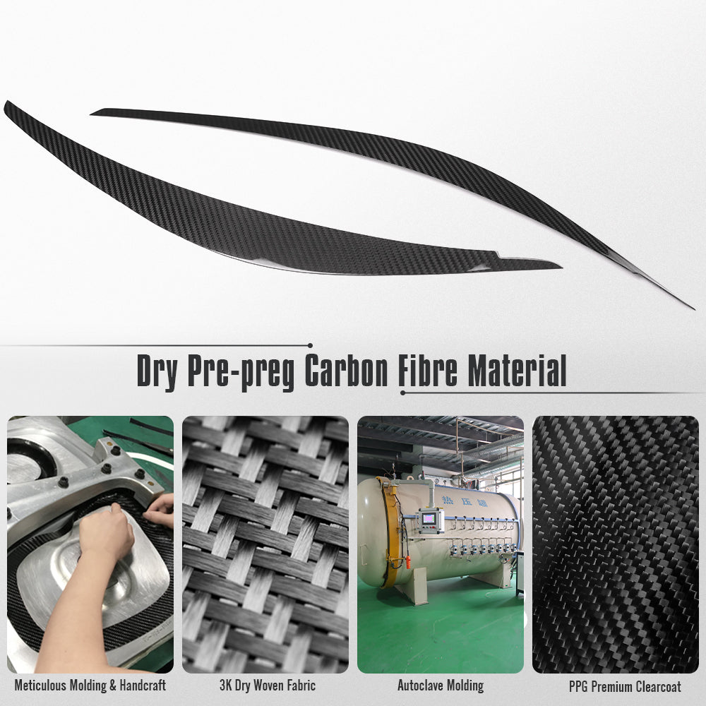 Dry Carbon Fiber Headlight Eyebrow Trim For Toyota GR Yaris Hatchback 2025 2026, Front Headlamp Bezel Decals