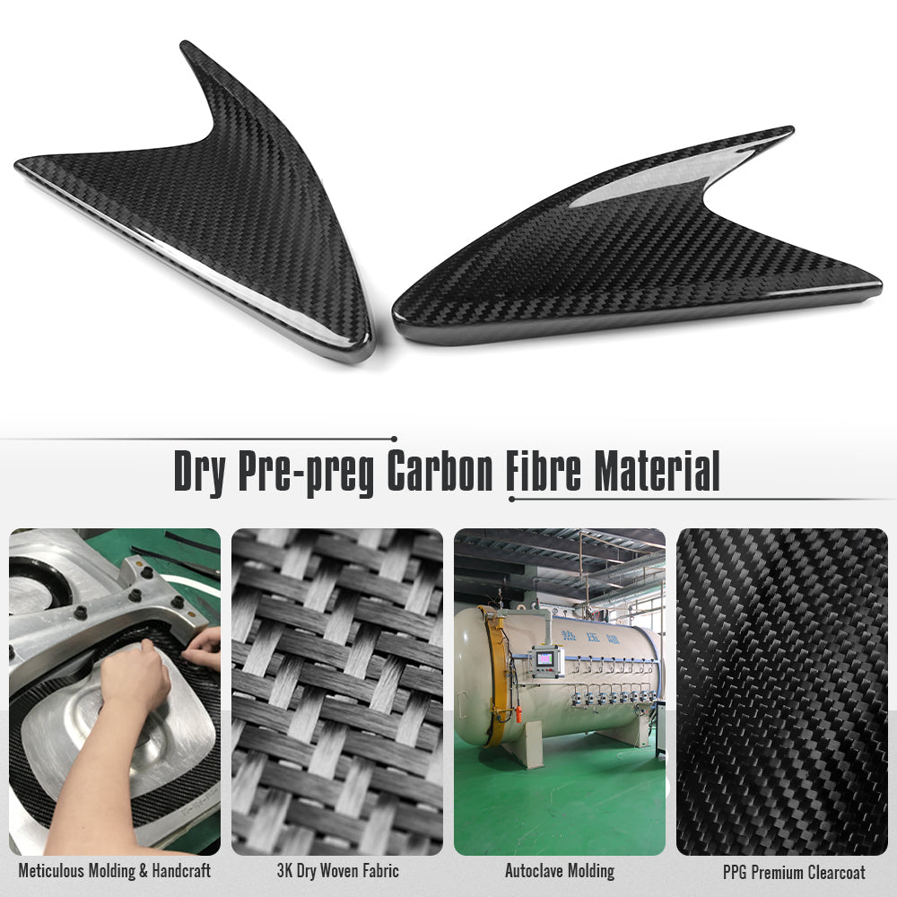 Real Dry Carbon Fiber Front Light Headlight Corner Cover Panel for LC500 LC500h Z100 Coupe Convertible 2018-2026