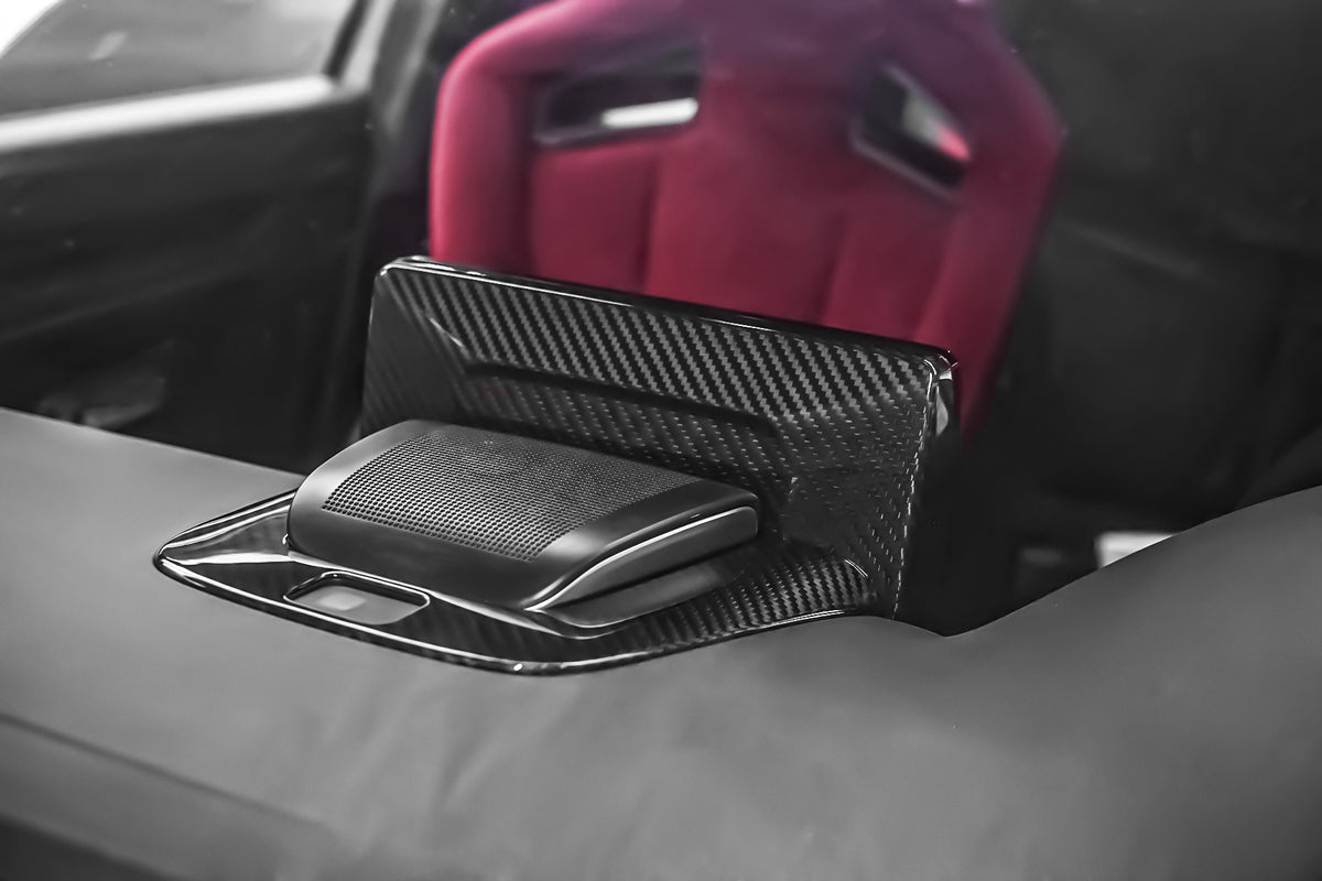 for Civic Type R FL5 2023-2026 Dry Carbon Fiber Navigation Screen Back Trim & Speaker Sound Surround Cover