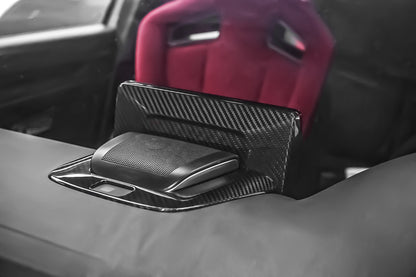 for Civic Type R FL5 2023-2026 Dry Carbon Fiber Navigation Screen Back Trim & Speaker Sound Surround Cover