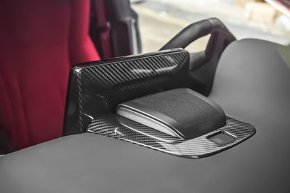 for Civic Type R FL5 2023-2026 Dry Carbon Fiber Navigation Screen Back Trim & Speaker Sound Surround Cover