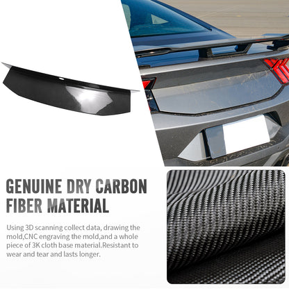 For Mustang S650 GT Dark horse EcoBoost Rear Deck Lid Panel Real Carbon Fiber