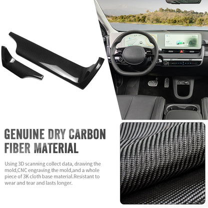 For Hyundai Ioniq 5 Ioniq 5N 2022+ Interior Central Console Dashboard Panel Cover Carbon Fiber Interior Accessories