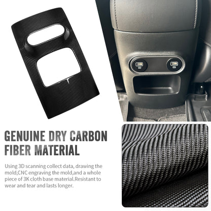 For Hyundai Ioniq 5 Ioniq 5N 2022+ Rear Seat Air Vent Cover Trim Dry Carbon Fiber Interior Accessories