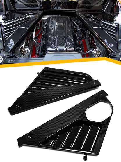 For Corvette C8 Stingray Z06 Coupe 2020+ Replacement Engine Bay Side Cover Dry Carbon Fiber Accessories