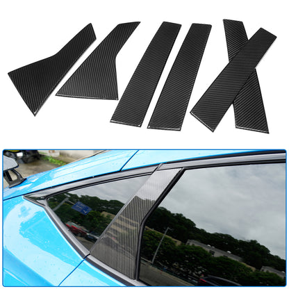 Dry Carbon Fiber Window Pillar Applique Panel Trim for Honda Civic Type R FL5 2023-2026