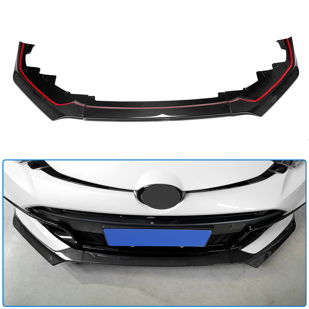 Dry Carbon Fiber Front Lip for Toyota GR Yaris Hatchback 2025 2026, Exterior Trim, 3PCS Air Dam Lower Chin Spoiler