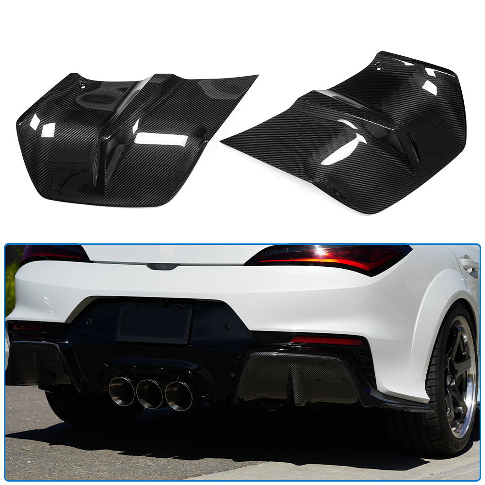 Pre-Preg Dry Carbon Fiber Rear Diffuser Fin Extension Kit for Acura Integra Type S DE5 2023 2024 2025 2026