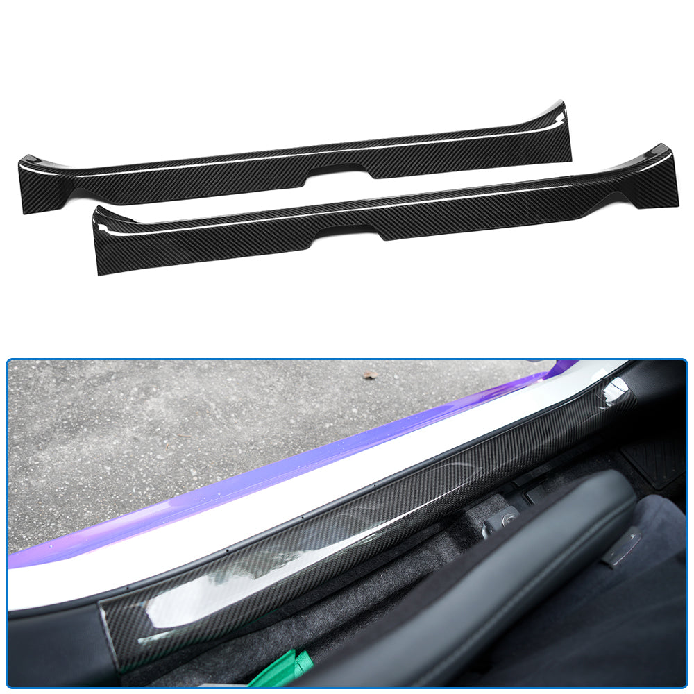 Dry Carbon Fiber Interior Door Sill Cover Trim for Toyota GR Yaris 2025 2026+ Door Edge Guards