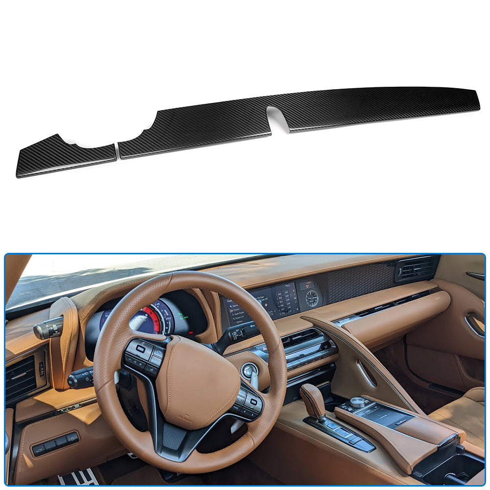 Real Dry Carbon Fiber Co-Pilot Panel Trim Strip For Lexus LC LC500 LC500h 2018 2019 2020 2021 2022 2023, Center Console Decor