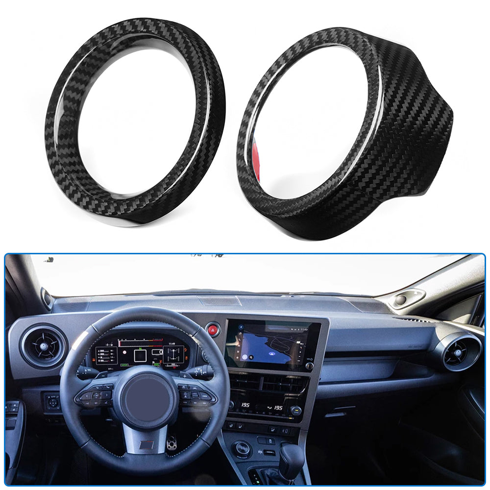 Dry Carbon Fiber Dashboard Side Vent Trim For Toyota GR Yaris 2025 2026, Center Console Air Vent Ring