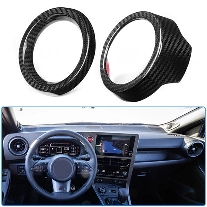 Dry Carbon Fiber Dashboard Side Vent Trim For Toyota GR Yaris 2025 2026, Center Console Air Vent Ring