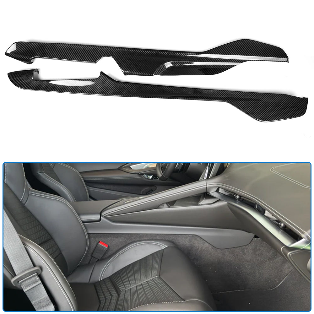 Pre-Preg Carbon Fiber For Corvette C8 Z06 Stingray 26+ Center Console Side Panel Trim