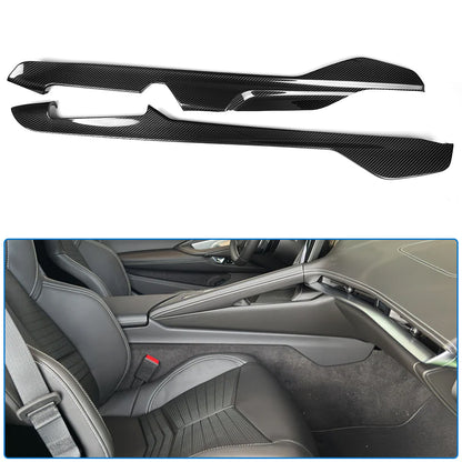 Pre-Preg Carbon Fiber For Corvette C8 Z06 Stingray 26+ Center Console Side Panel Trim