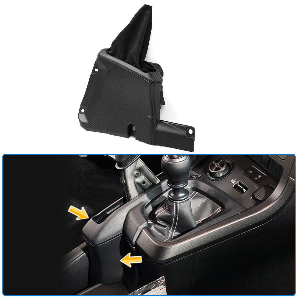 Dry Carbon Fiber Handbrake and Shift Boot Cover Kit Trim for Toyota GR Yaris Hatchback 2025 2026, Replacement