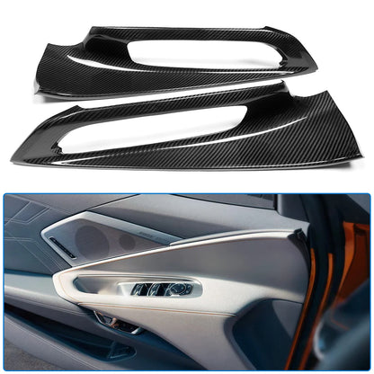 Pre-Preg Carbon Fiber Door Window Switch Panel For Corvette C8 2026+ E-Ray Stingray ZR1 Z06 Interior Door Panel Handrest Cover