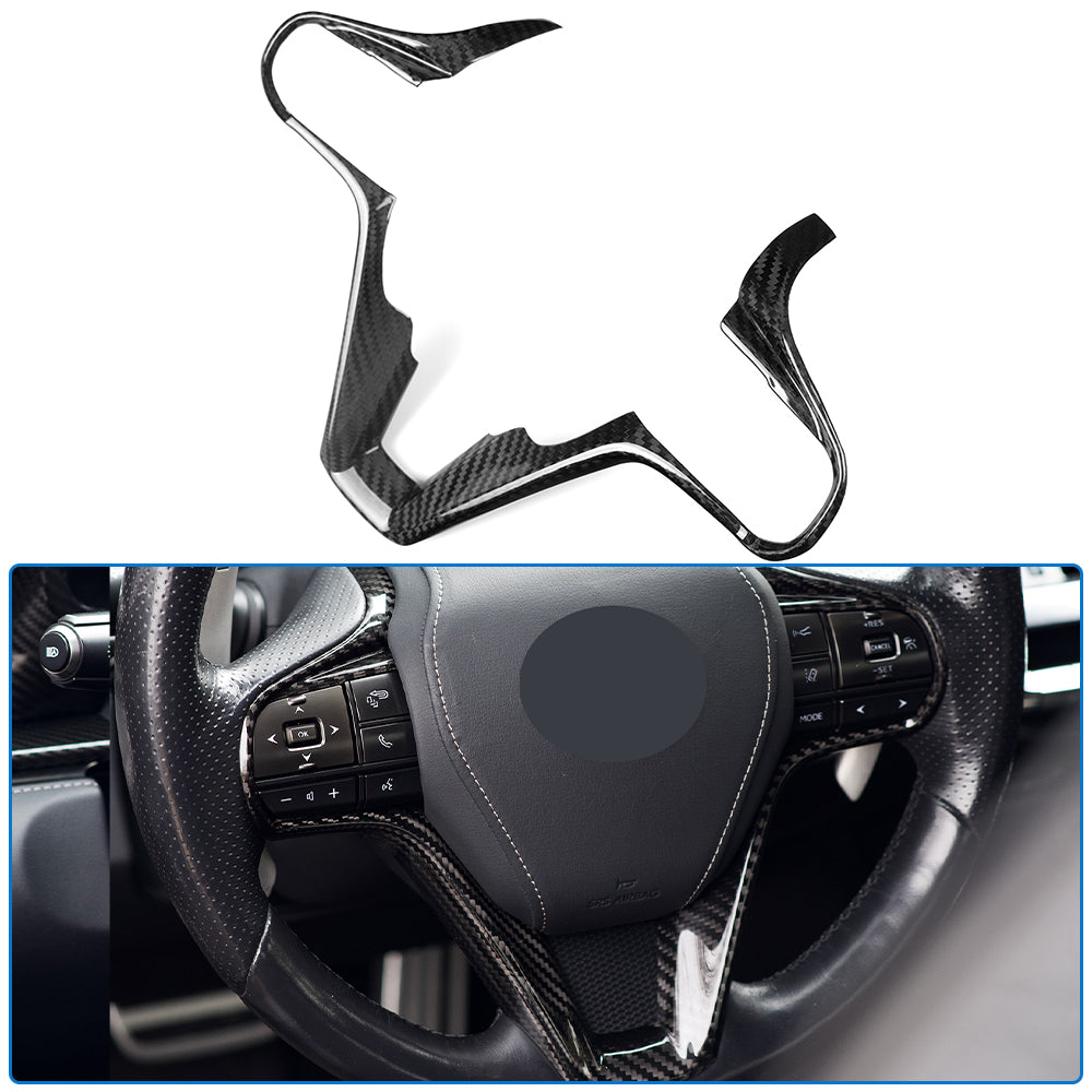 Real Dry Carbon Fiber Steering Wheel Cover Trim for Lexus LC500 2018-2026